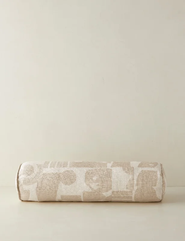 Organic Shapes Linen Bolster Pillow by Sarah Sherman Samuel