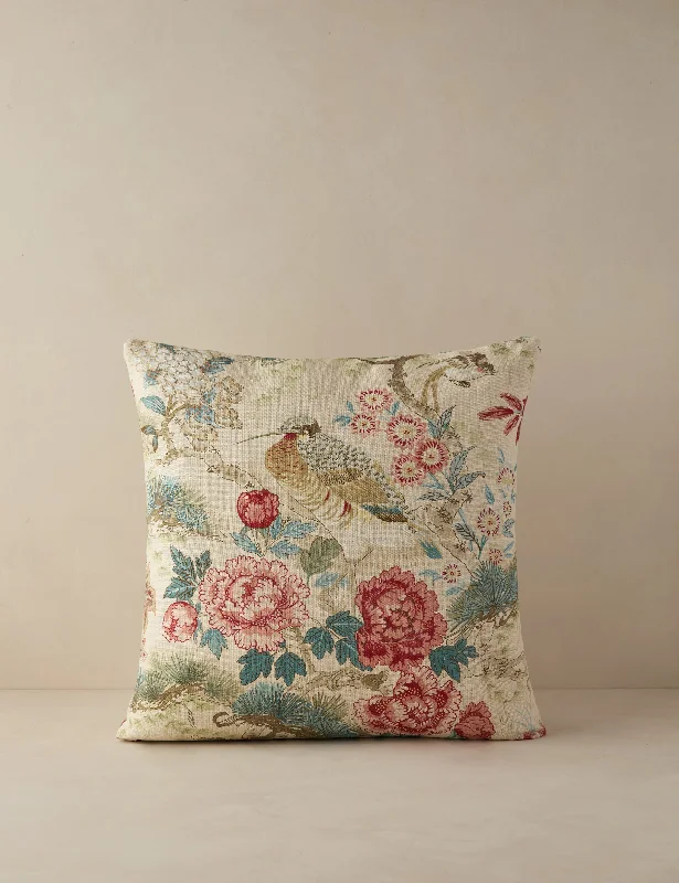 Shenyang Print Linen Pillow by Scalamandre