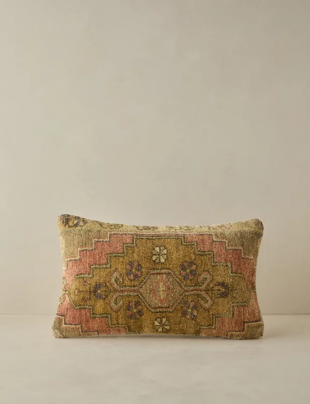 Vintage Lumbar Pillow No. 67, 12" x 20"