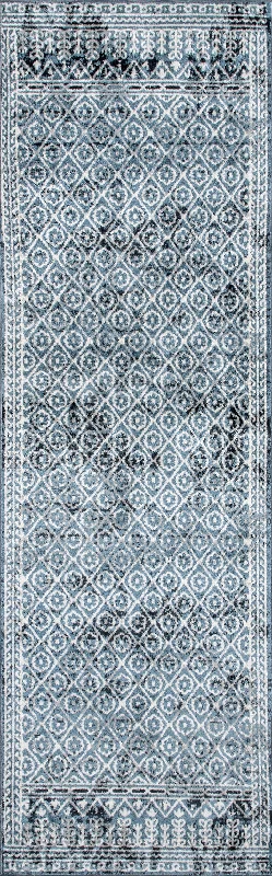 Aida Washable Stencil Rug | Aqua