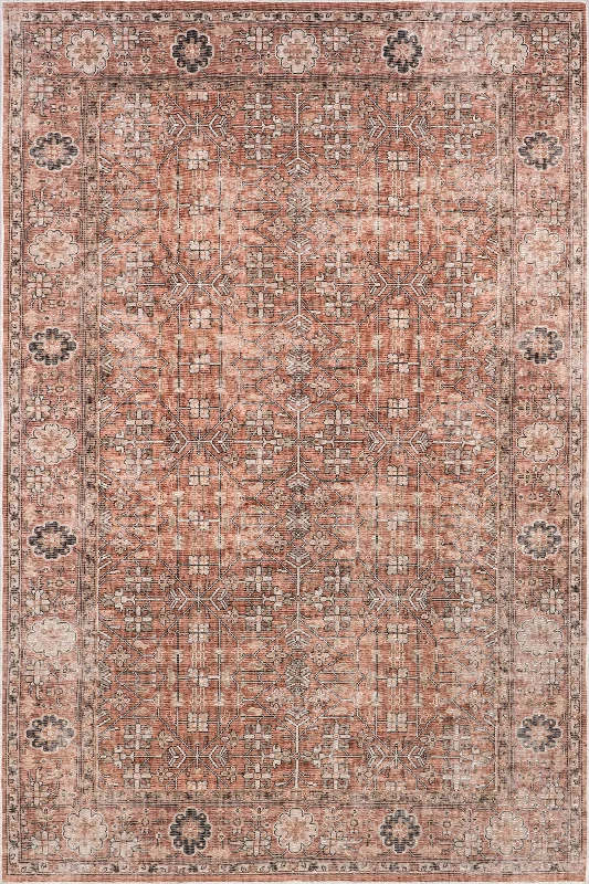 Anjela Vintage Persian Washable Rug | Brown