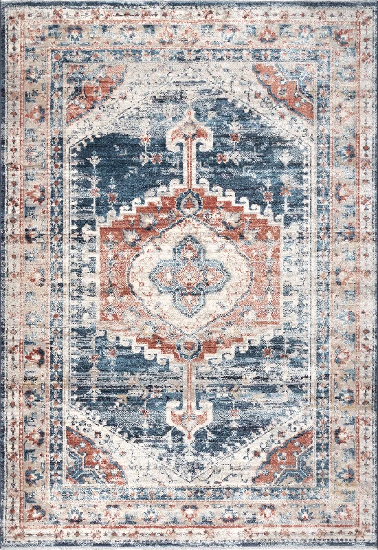 Barbed Mast Medallion Rug | Blue