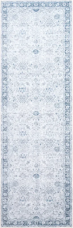 Bayberry Vintage Washable Rug | Light Blue