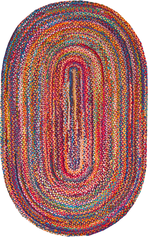 Bohemian Chindi Braided Rug | Multicolor