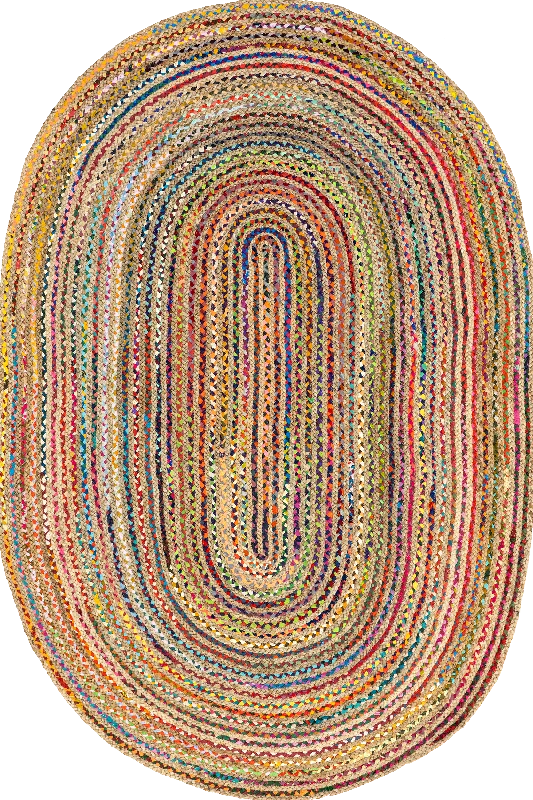 Braided Chindi Spectrum Jute Rug | Multicolor