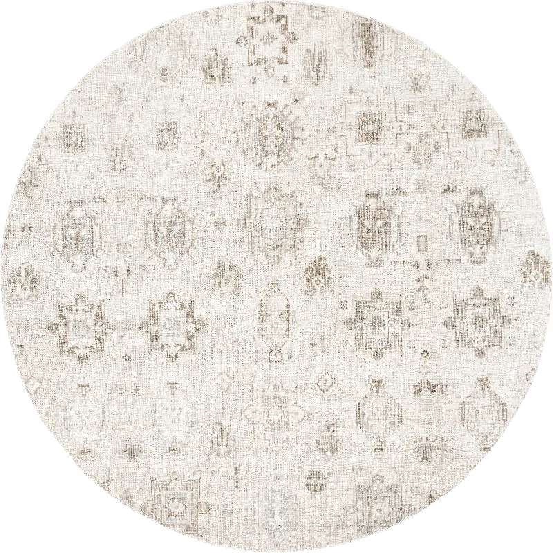 Brenda Hazy Heraldry Washable Rug | Beige