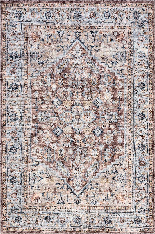 Cecelia Medallion Washable Rug | Blush