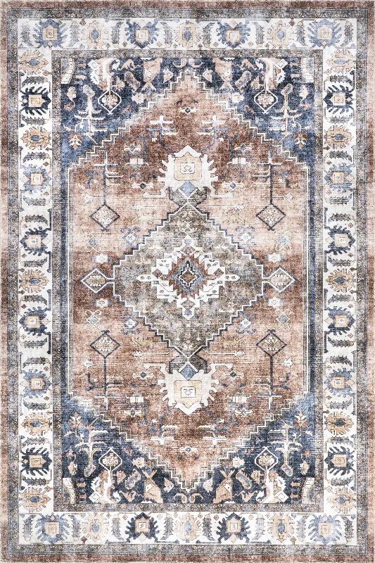 Charis Medallion Washable Rug | Taupe