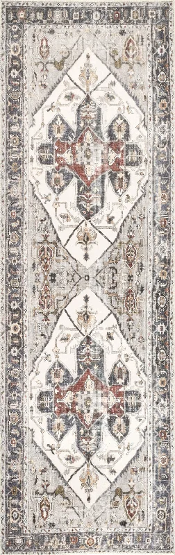 Crystalline Medallion Washable Rug | Beige