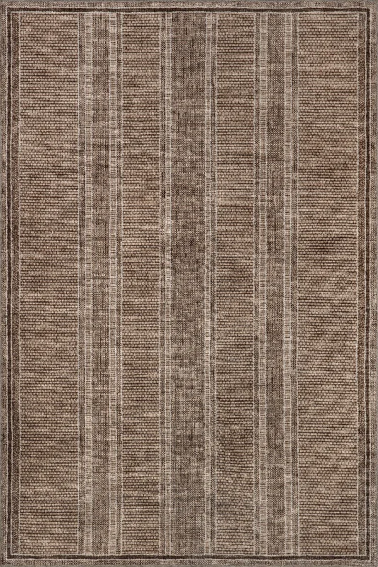 Dannica Striped Washable Rug | Brown