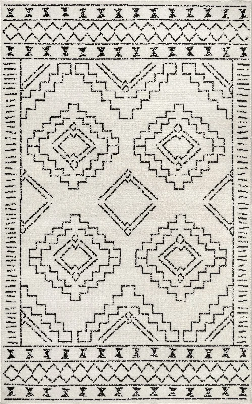 Diamond Geometric Rug | Black