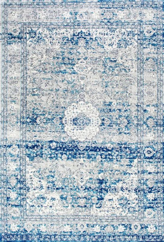 Distressed Persian Rug | Light Blue