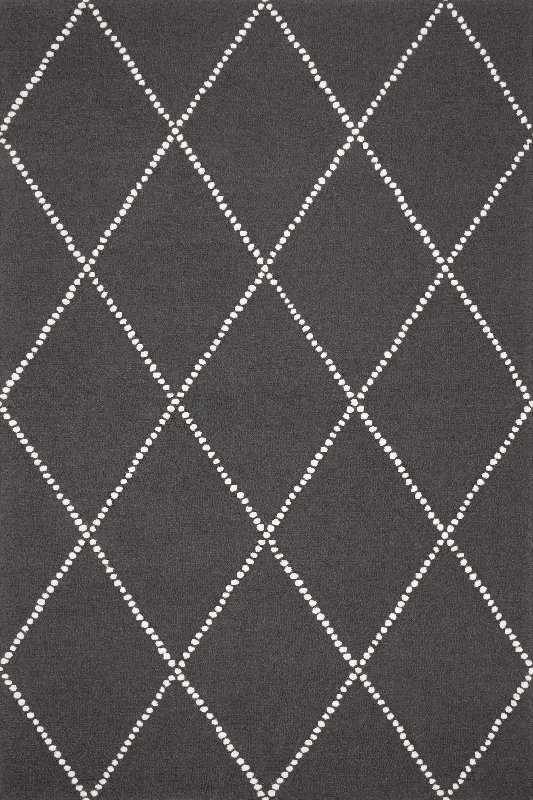 Dotted Diamond Trellis Nursery Rug | Charcoal