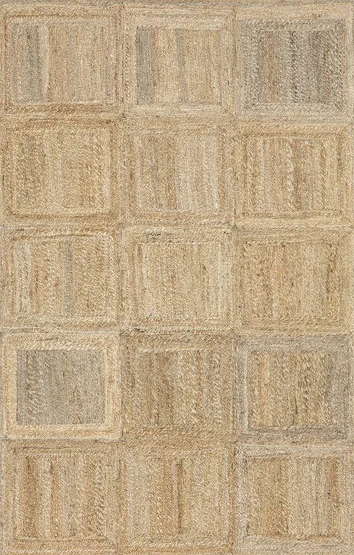 Elvira Jute Tiled Rug | Natural