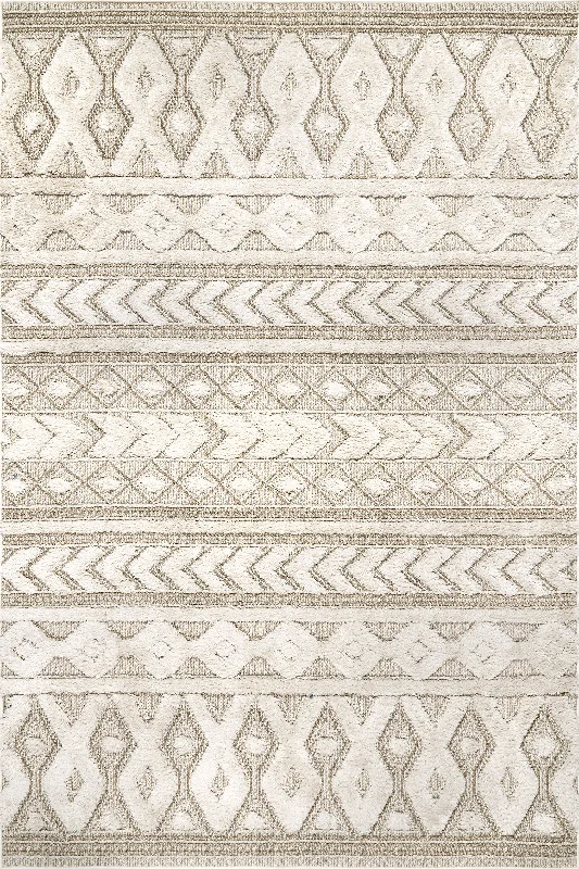 Gracy Textured Geometric Rug | Beige