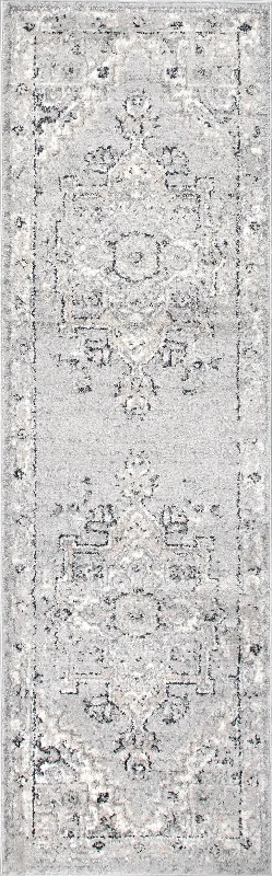 Harley Vintage Medallion Rug | Light Grey