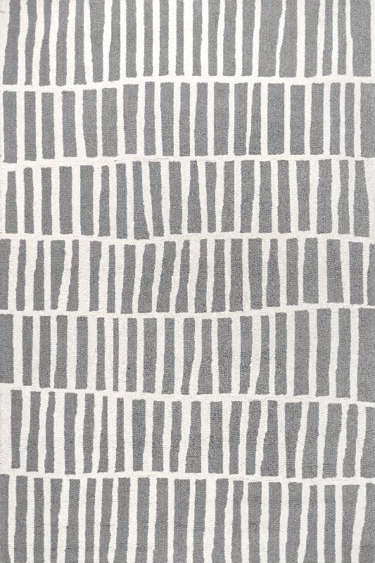 Irregular Parallel Bars Rug | Grey