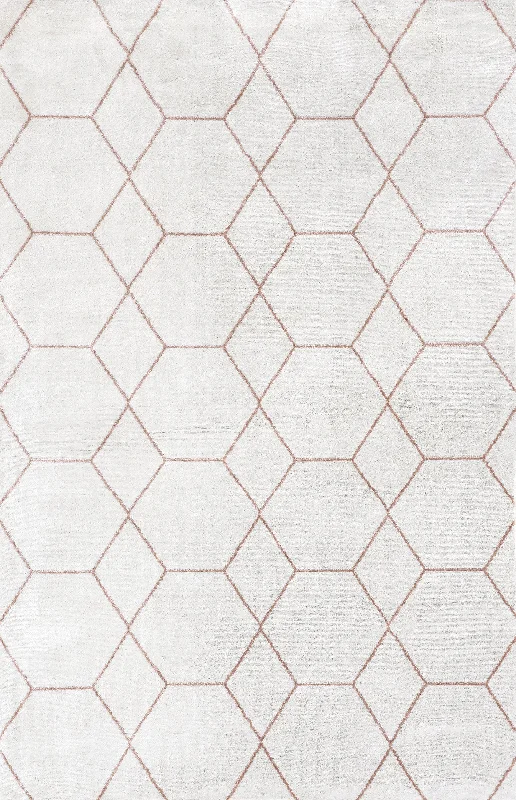 Jacqueline Honeycomb Trellis Rug | Light Pink