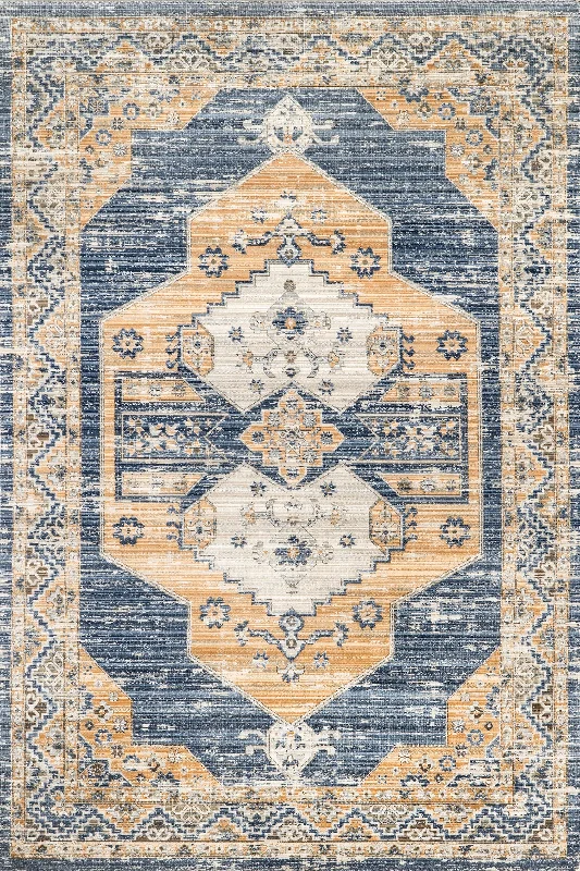 Jaycie Medallion Washable Indoor/Outdoor Rug | Blue