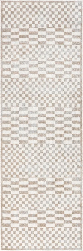 Kallie Washable Tiled Rug | Beige