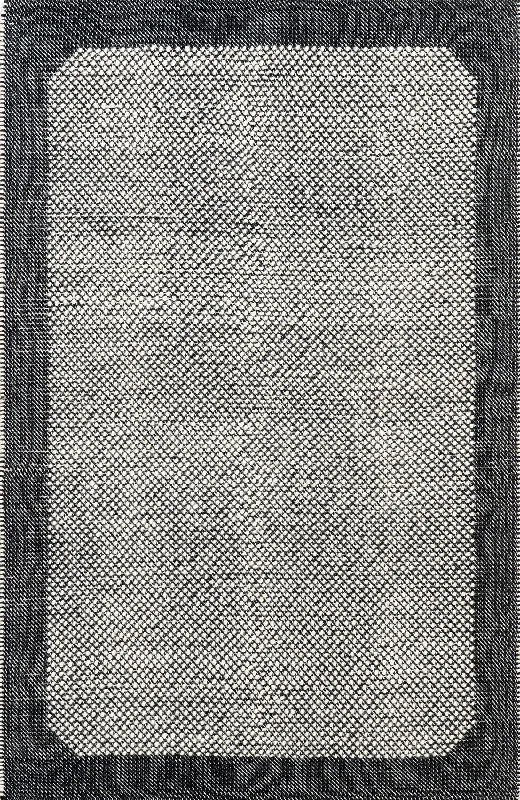 Khloe Textured Bordered Rug | Dark Grey