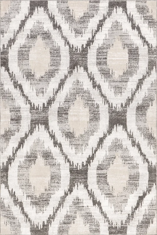 Kya Washable Oversized Trellis Rug | Light Grey