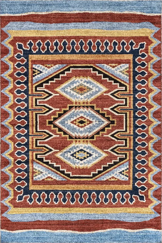 Leith Washable Aztec Totem Rug | Brick