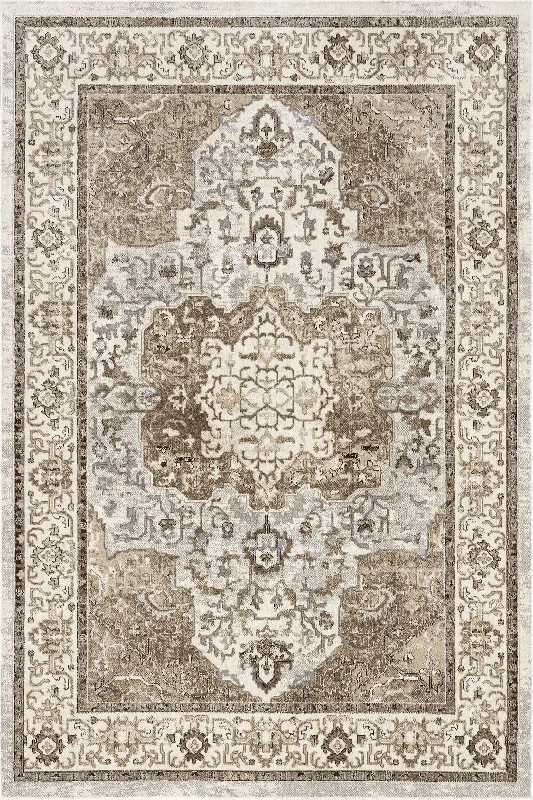 Lianna Washable Vines Rug | Light Brown