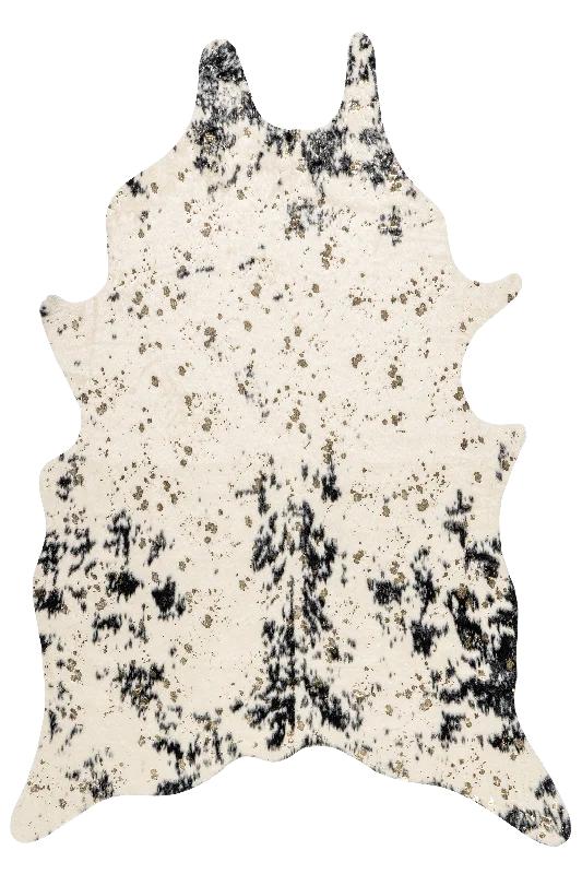 Macchiato Faux Cowhide Rug | Black