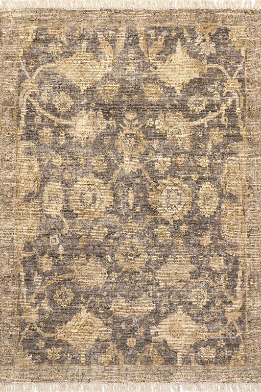 Marigold Tasseled Rug | Dark Brown