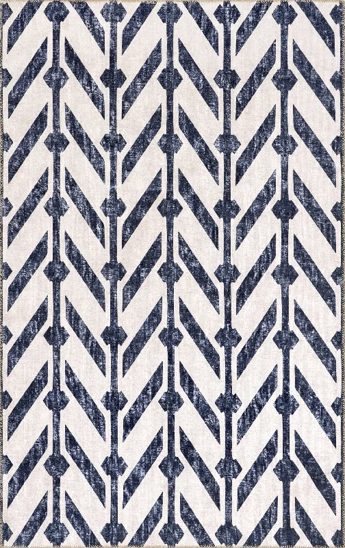 Maxina Reversible Washable Rug | Beige And Navy