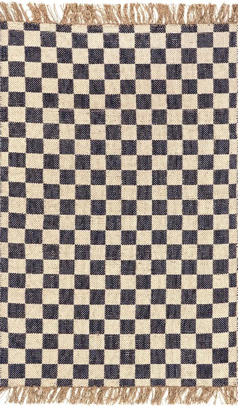 Mazie Checkered Jute Rug | Grey