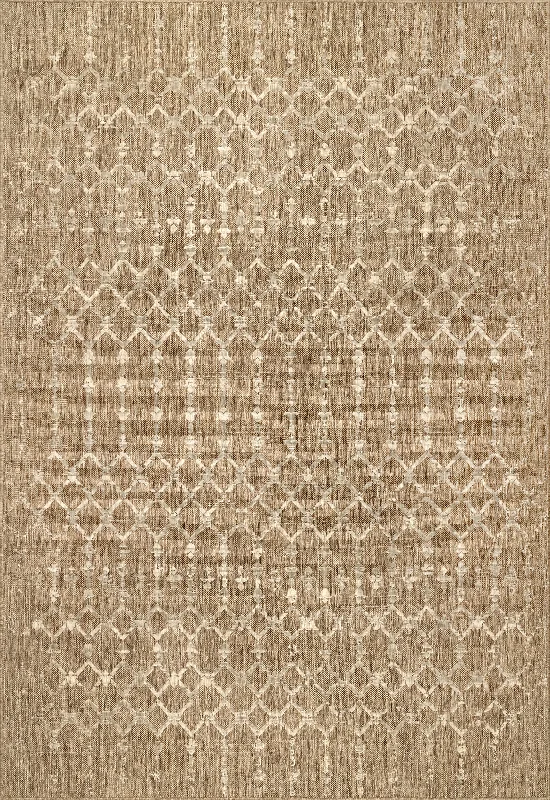 Modern Trellis Indoor/Outdoor Rug | Brown