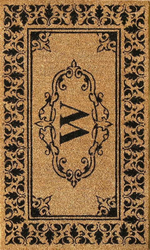 Monogrammed Outdoor Welcome Door Mat | Letter W