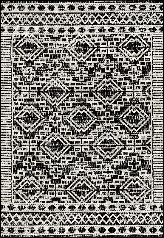 Moroccan Diamond Indoor/Outdoor Rug | Black