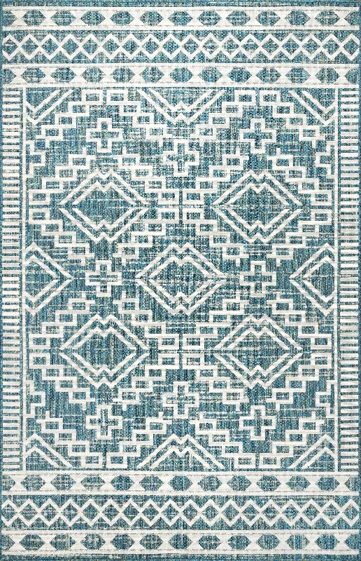 Moroccan Diamond Indoor/Outdoor Rug | Teal