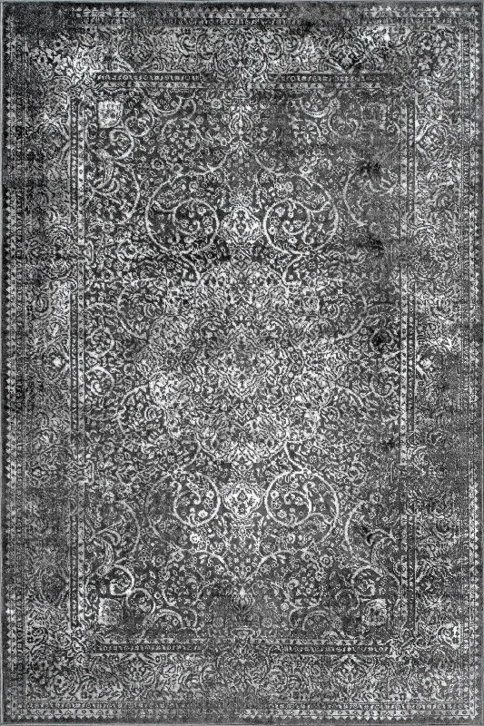 Persian Wreath Rug | Dark Grey