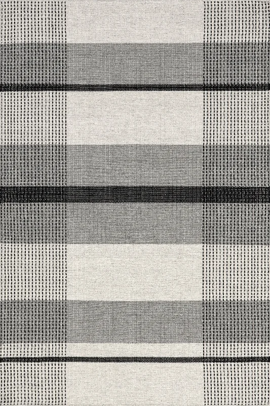 Portland Plaid Wool Rug | Grey