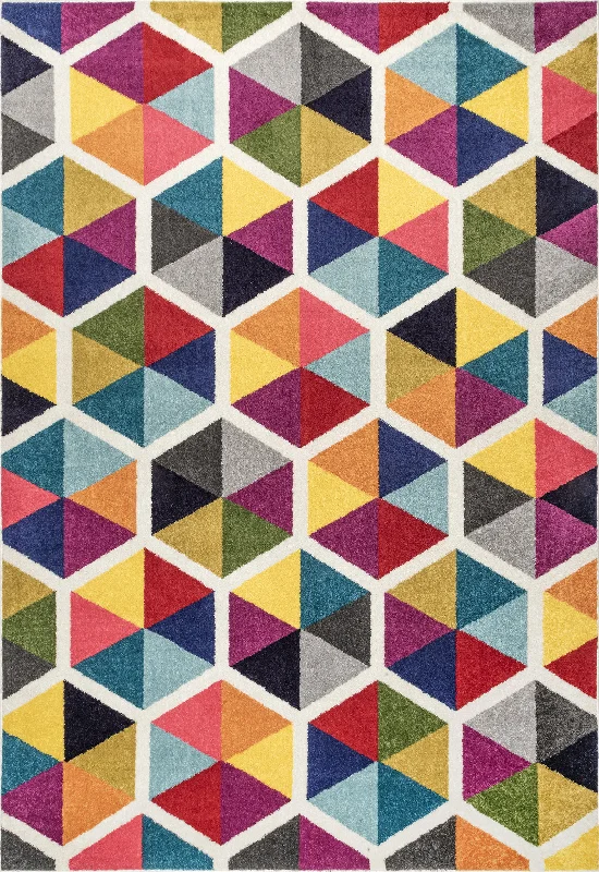 Prismatic Simon Honeycomb Rug | Multicolor