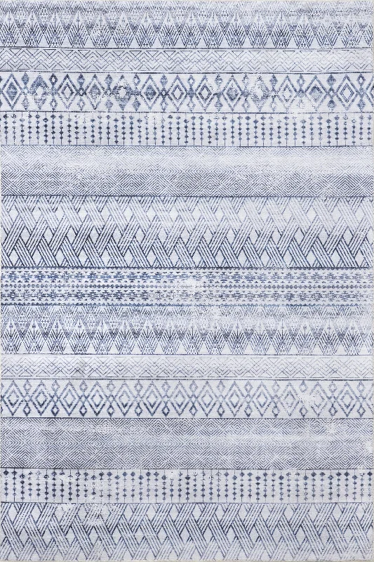 Renee Banded Washable Indoor/Outdoor Rug | Blue