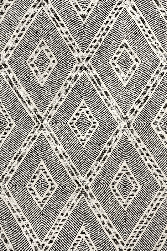 Richa Wool Tiled Rug | Charcoal