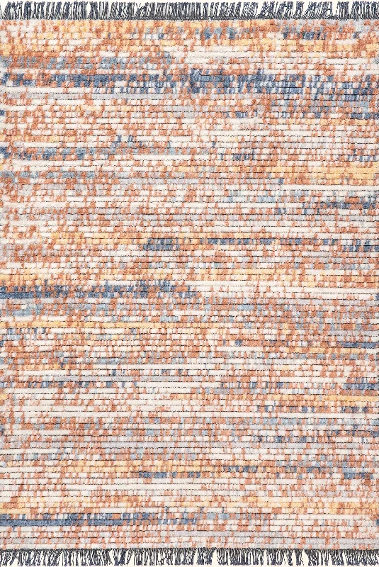 Shanna Striped and Speckled Rug | Orange