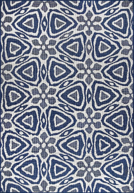 Snowflake Lattice Indoor/Outdoor Rug | Navy