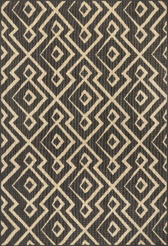 Spearhead Trellis Indoor/Outdoor Rug | Charcoal