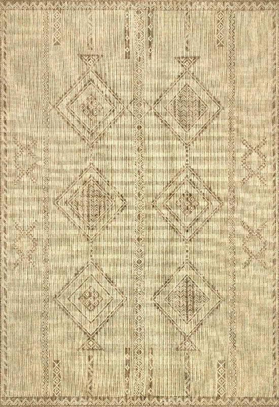 Tessa Geometric Indoor/Outdoor Rug | Brown