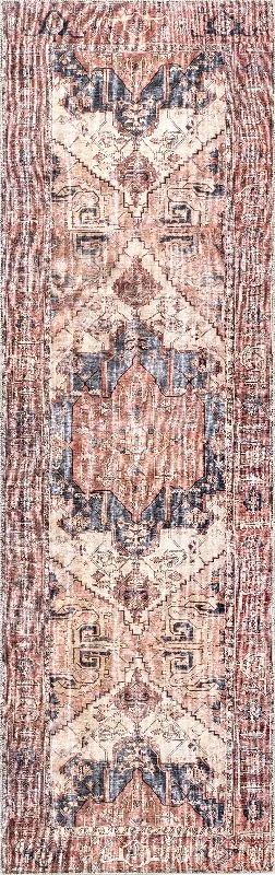 Timeworn Medallion Printed Rug | Pale Terracotta