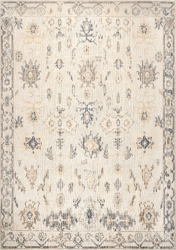 Tribal Mural Washable Rug | Beige