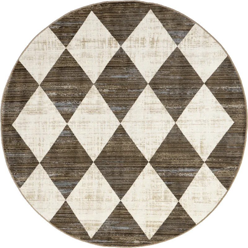 Vanni Checkered Fringed Rug | Beige