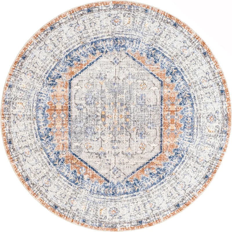 Vintage Medallion Washable Rug | Peach