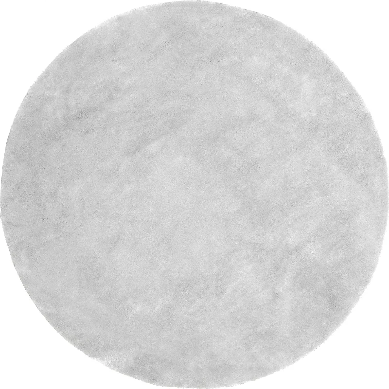 Washable Solid Shag Rug | Light Grey